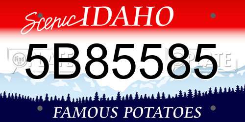 5B85585 Idaho License Plate