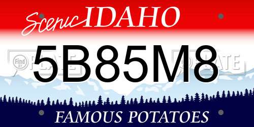 5B85M8 Idaho License Plate