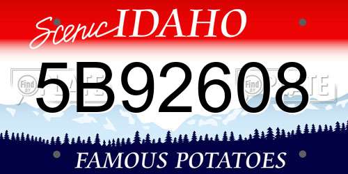 5B92608 Idaho License Plate