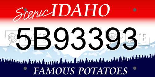 5B93393 Idaho License Plate