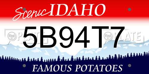5B94T7 Idaho License Plate