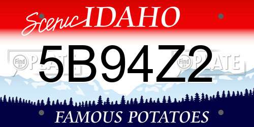 5B94Z2 Idaho License Plate