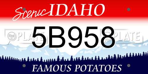 5B958 Idaho License Plate