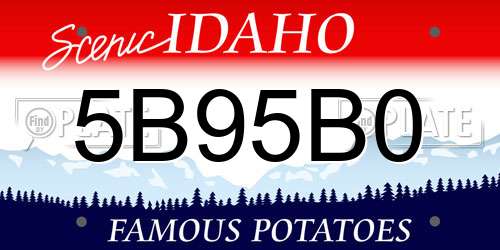 5B95B0 Idaho License Plate