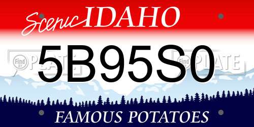 5B95S0 Idaho License Plate