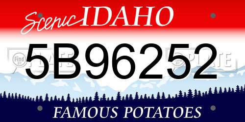 5B96252 Idaho License Plate