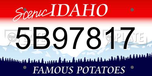 5B97817 Idaho License Plate