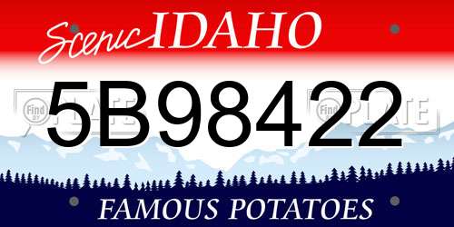 5B98422 Idaho License Plate