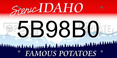 5B98B0 Idaho License Plate