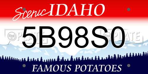 5B98S0 Idaho License Plate