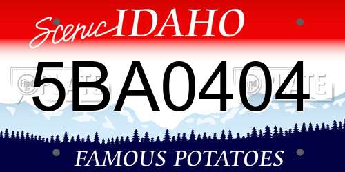 5BA0404 Idaho License Plate