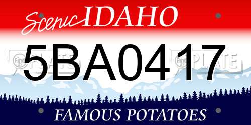 5BA0417 Idaho License Plate
