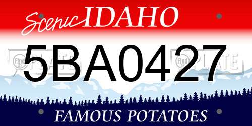 5BA0427 Idaho License Plate