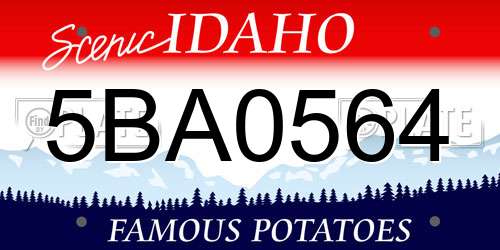 5BA0564 Idaho License Plate