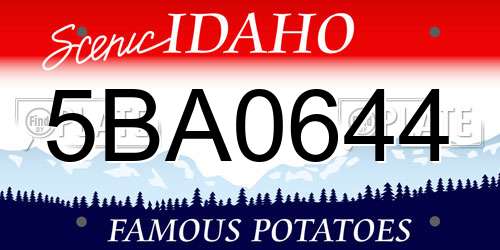 5BA0644 Idaho License Plate