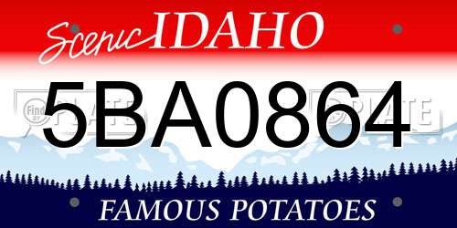 5BA0864 Idaho License Plate