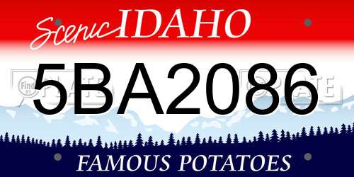 5BA2086 Idaho License Plate