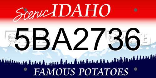 5BA2736 Idaho License Plate