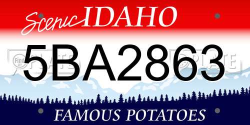 5BA2863 Idaho License Plate