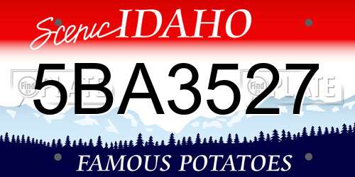 5BA3527 Idaho License Plate