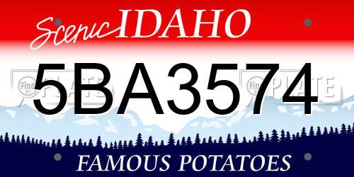 5BA3574 Idaho License Plate