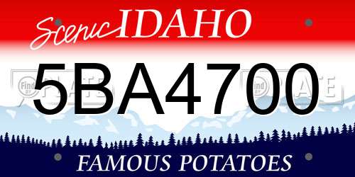 5BA4700 Idaho License Plate