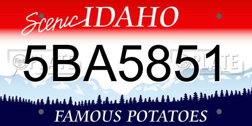 5BA5851 Idaho License Plate