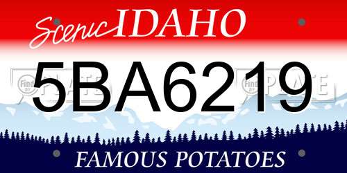 5BA6219 Idaho License Plate