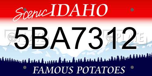 5BA7312 Idaho License Plate
