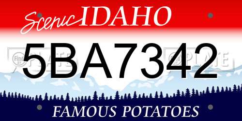 5BA7342 Idaho License Plate
