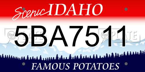 5BA7511 Idaho License Plate