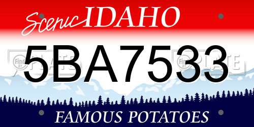 5BA7533 Idaho License Plate