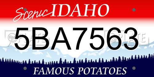 5BA7563 Idaho License Plate