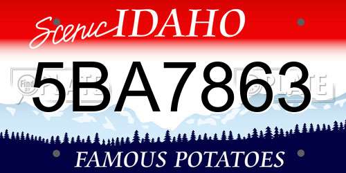 5BA7863 Idaho License Plate