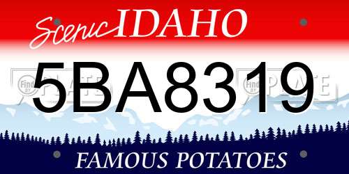5BA8319 Idaho License Plate