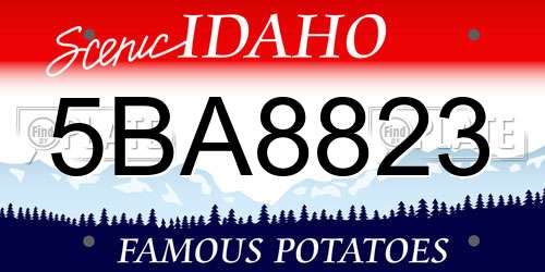 5BA8823 Idaho License Plate