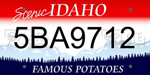 5BA9712 Idaho License Plate