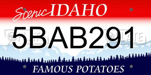 5BAB291 Idaho License Plate