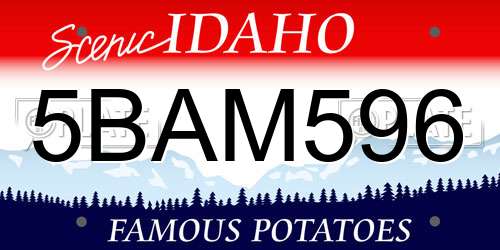 5BAM596 Idaho License Plate