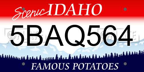 5BAQ564 Idaho License Plate