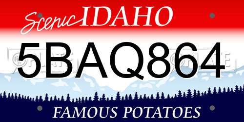 5BAQ864 Idaho License Plate