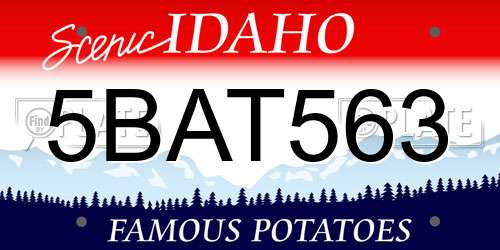 5BAT563 Idaho License Plate