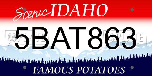 5BAT863 Idaho License Plate
