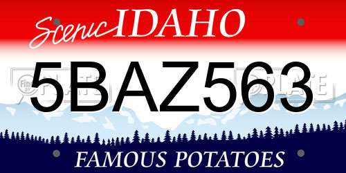 5BAZ563 Idaho License Plate