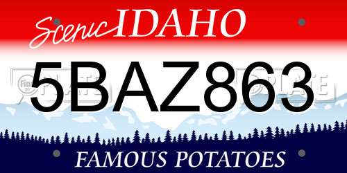 5BAZ863 Idaho License Plate