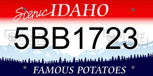5BB1723 Idaho License Plate