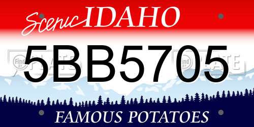 5BB5705 Idaho License Plate
