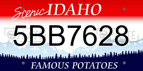5BB7628 Idaho License Plate