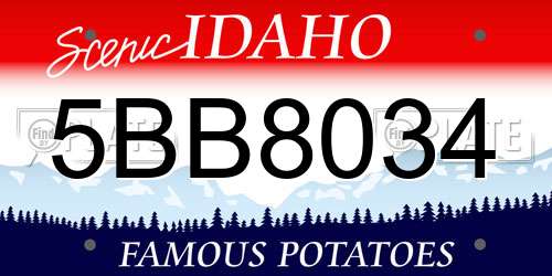 5BB8034 Idaho License Plate