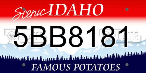 5BB8181 Idaho License Plate